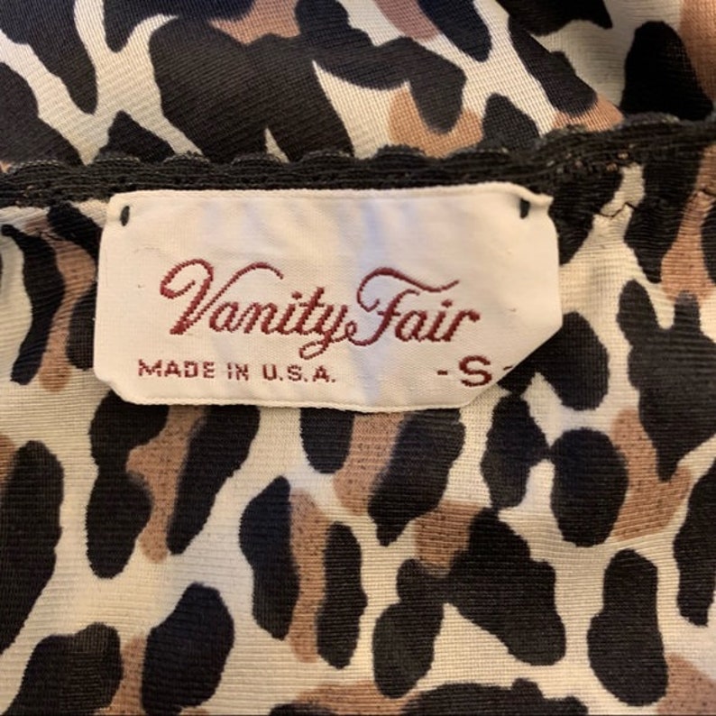 XS Vintage 1970's Vanity Fair Cheetah Print Long Night - Etsy