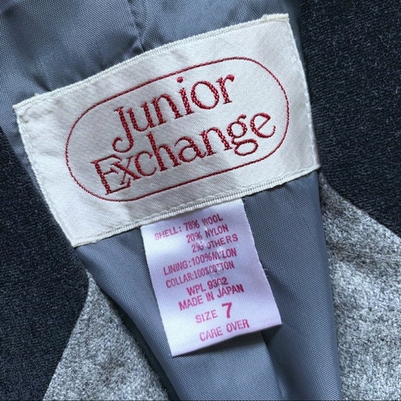 XS/S | Vintage 1980's Gray Wool & Black Velvet Eq… - image 7