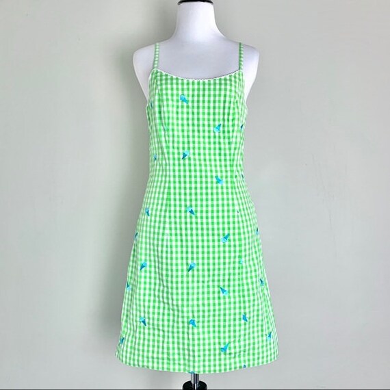 Vintage Lilly Pulitzer Green Gingham Ice Cream Con