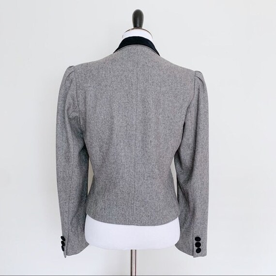 XS/S | Vintage 1980's Gray Wool & Black Velvet Eq… - image 4