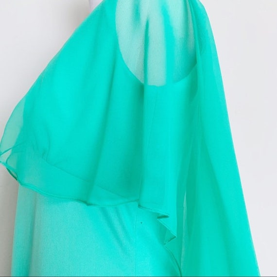 S/M | Vintage 1970's, 70s Mint Green Goddess Gown… - image 9