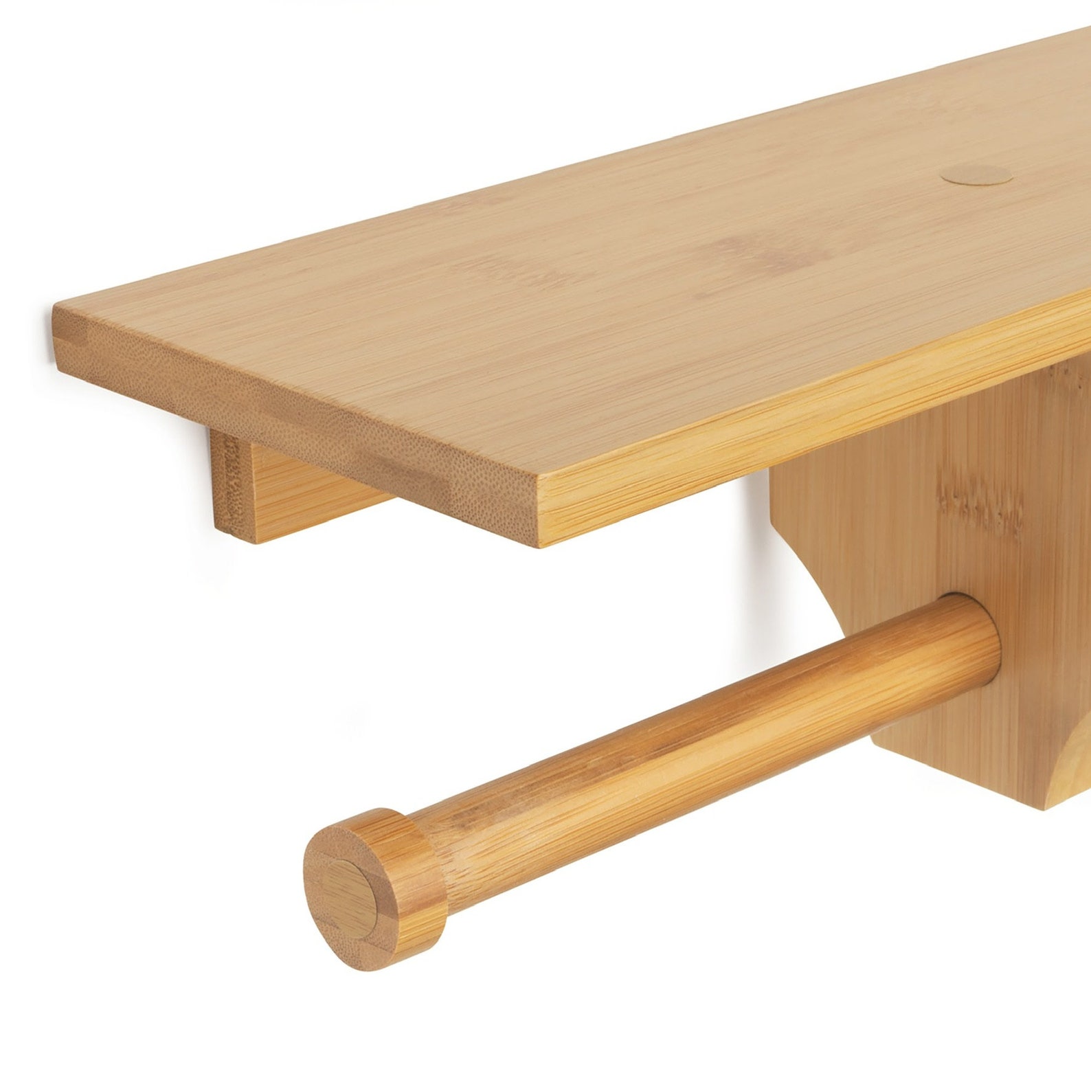 Bamboo Double Roll Toilet Paper Holder With Shelf for Plants Etsy