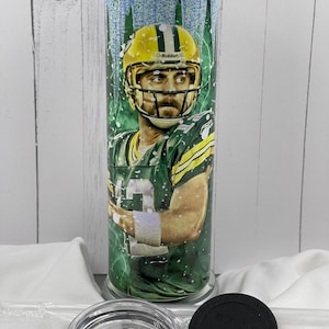 Green Bay Packers Aaron Rogers inspired 20oz stainless steel drink tumbler