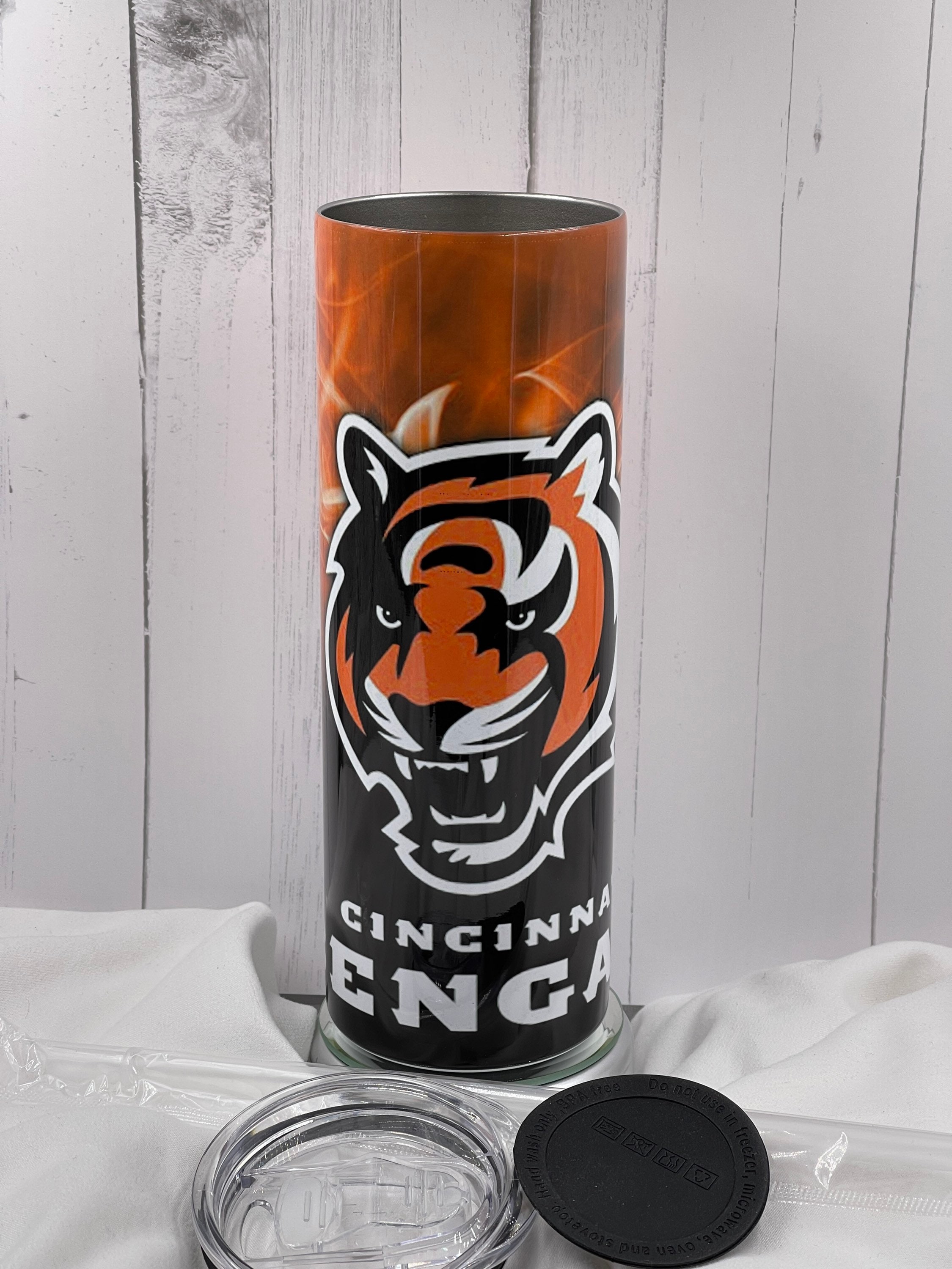 Cincinnati Bengals 20 oz. stainless steel tumbler.