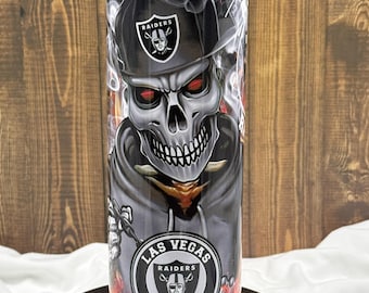Las Vegas Raiders Football 20oz stainless steel drink tumbler