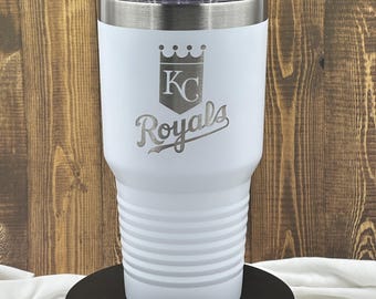 Kansas City Royals Baseball 30oz. Engraved stainless steel drink tumbler
