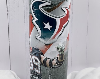 Houston Texans JJ Watt 20 oz. stainless steel drink tumbler