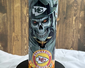 Kansas City Chiefs Football Skeleton stainless steel drink tumbler