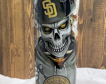 San Diego Padres Baseball 20oz stainless steel drink tumbler or water bottle.