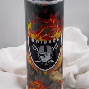 Las Vegas Raiders inspired 20 oz. stainless steel tumbler