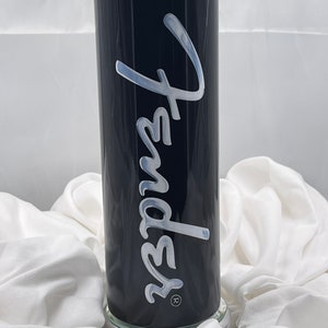 Fender Stratocaster Guitar Vintage Patent drawing drink tumbler