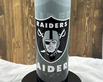 Las Vegas Raiders Football inspired 20oz stainless steel drink tumbler
