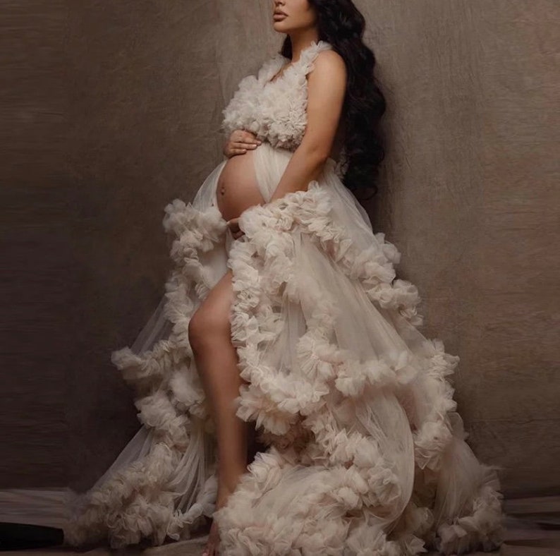 RENTAL Tulle Maternity Dress Photoshoot Dress Maternity Robe Etsy