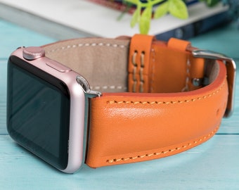 Apple watch 40mm orange leather band | Etsy.de
