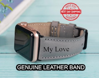 Genuine Leather Apple Watch Band: Personalized iWatch Strap