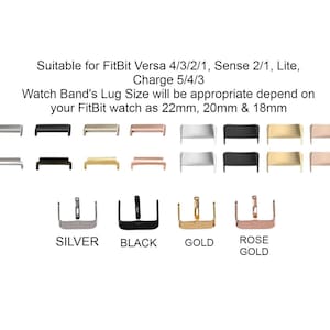 Adaptador de correa para reloj Fitbit: hebilla de acero inoxidable, barras de resorte de 18 mm, 20 mm y 22 mm