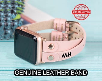 Personalized Leather Apple Watch Band: Ferro Braided iWatch Strap
