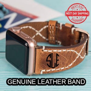 Apple Watch Brown Unique Design Leather Band for Apple Watch Ultra / Ultra 2, Apple Watch 10 / 9 / 8 / 7, Apple Watch SE / 6, iWatch Strap