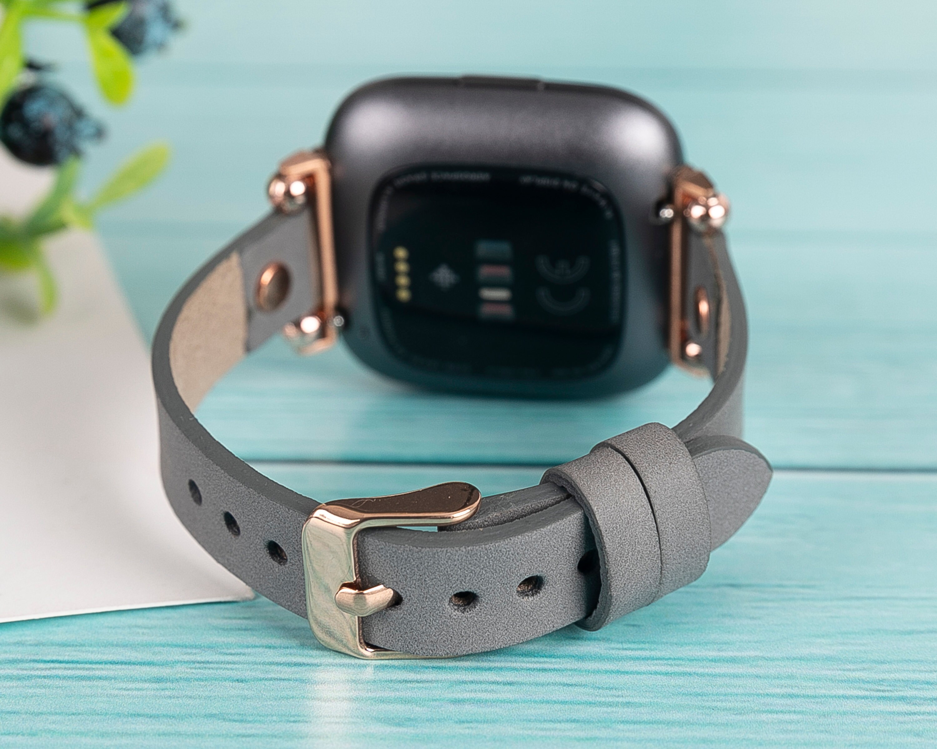 Grau Leder Fitbit Versa 3 2 1 & SENSE Armband Fitbit Versa Etsy