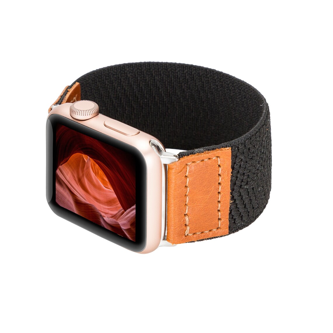 Black Elastic Apple Watch Band 38mm 40mm 42mm 44mm Unisex Etsy