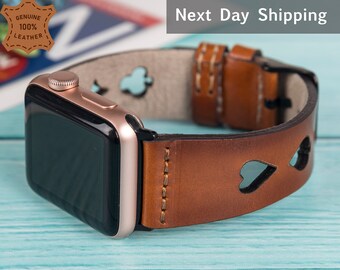 Burnished Brown Genuine Leather Apple Watch Band for Apple Watch Ultra 2 Apple Watch 8 7 Apple Watch SE, 6,4, Men Apple Watch Band