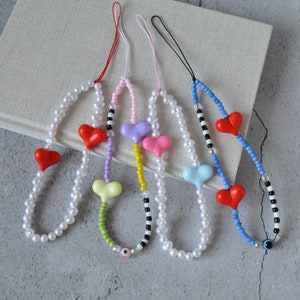 Chunky Heart Phone Charm Strap | Custom Phone Strap | Cute Kawaii Phone Charm
