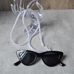 Pearl Sunglasses Chain |  Beaded Faux Pearl Necklace | Pearl Glasses Holder