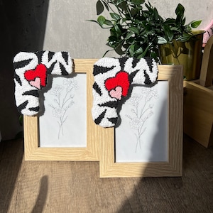 Unique Handmade Punch Needle Picture Frame | Home Decor | Housewarming Gift | 4x6 Photo Frame