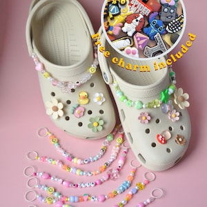 Ciondolo personalizzato per scarpe con perline / Catena per calzature con perline personalizzata / Ciondolo per scarpe con zoccoli con perline / Ciondoli personalizzati per zoccoli