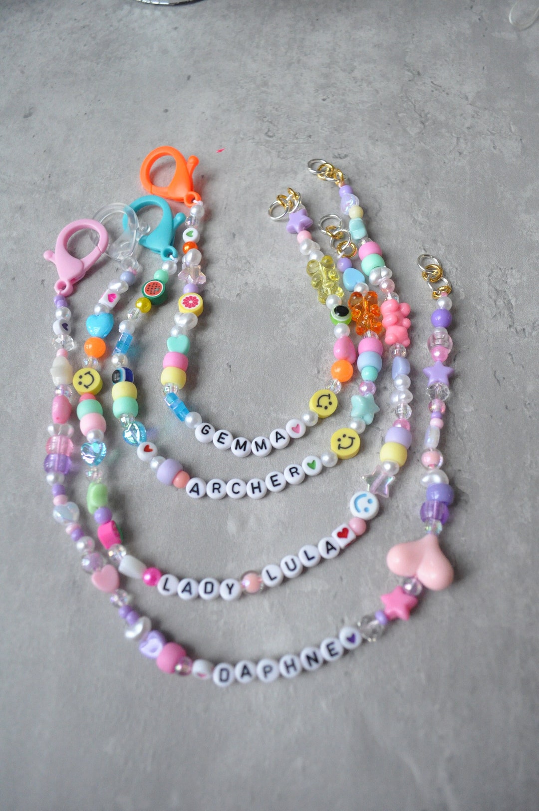 Beaded Dog Necklace, Custom Cat or Dog Tag Necklace, Beaded Cute Pet