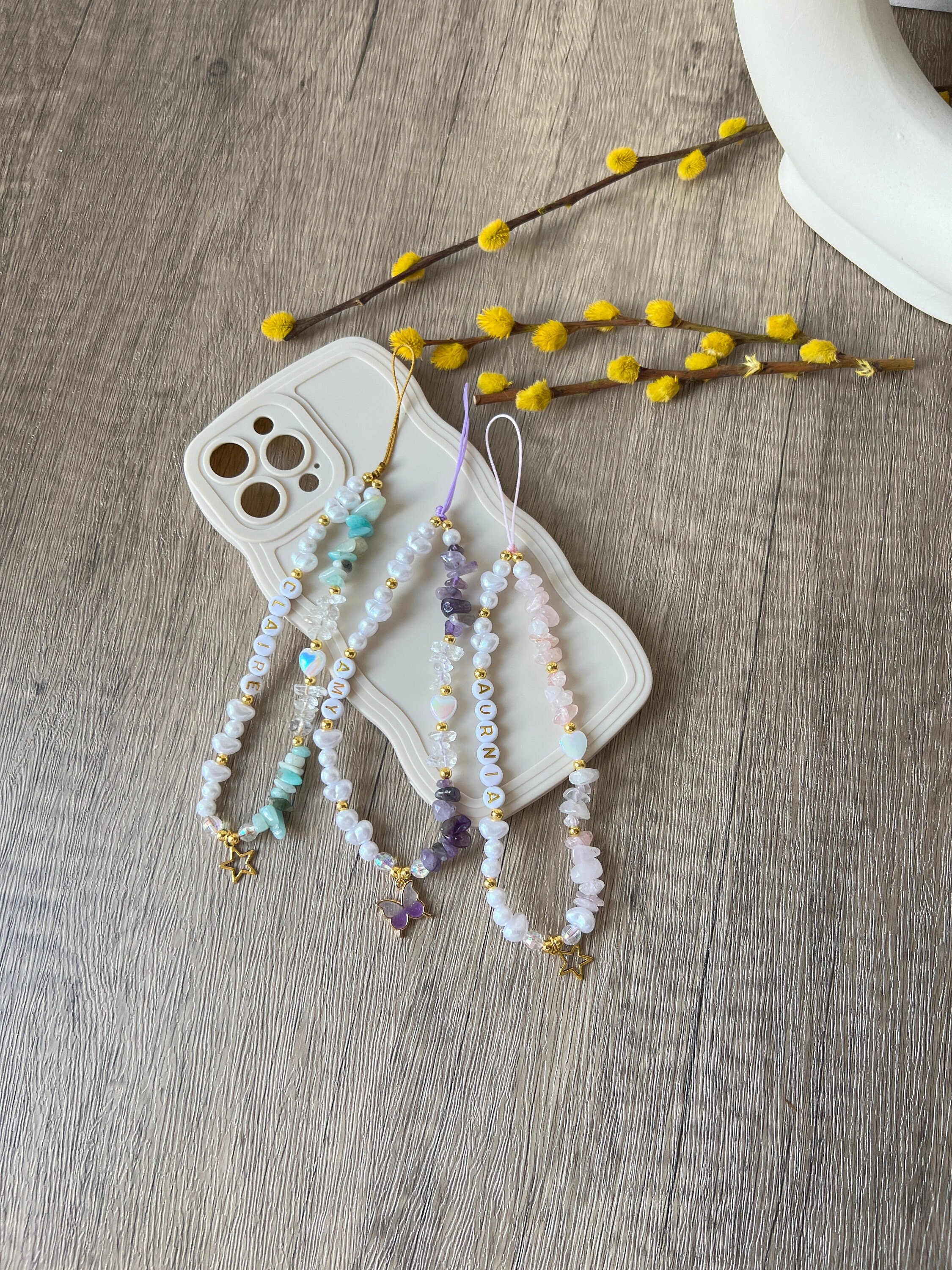 Small Handmade Beaded Mobile Phone Purse, Simple Ins Style Beaded