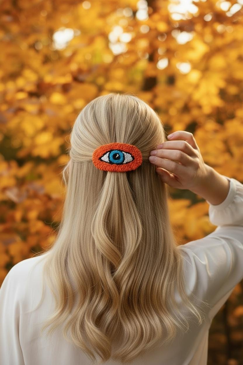 Tufted Punch Needle Hair Clip: Colorful Cotton Barrettes - Etsy