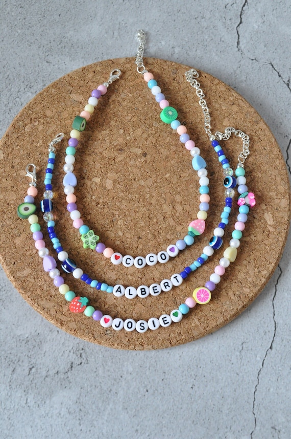 Beaded Pet Collar Custom Cat or Dog Necklace Beaded Cute Cat Dog