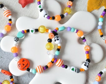 Spooky Halloween Bracelet | Customisable Halloween Gift | Pumpkin Bracelet | Skull Bracelet