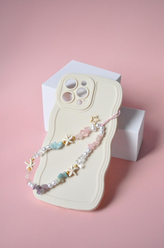 Gemstone Crystal Phone Charm | Beaded Phone Strap | Rose Quartz