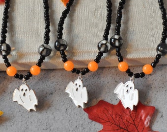 Collana Fantasma Che Si Illumina Al Buio Con Orecchini Abbinati - Gioielli Spettrali Per Halloween, Regalo Per Donne E Uomini