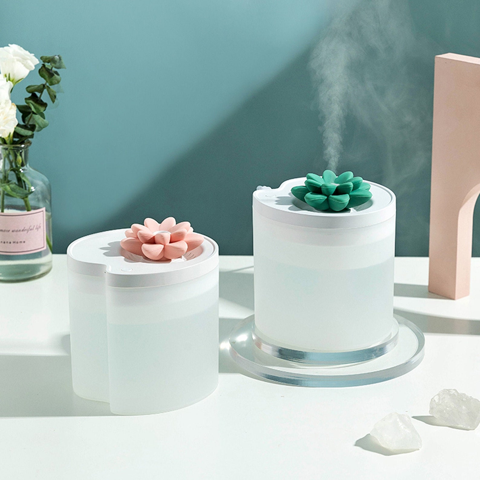 Essential Oil Diffuser Air Purifier Humidifier Lotus Flower Etsy