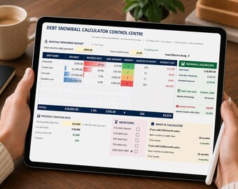 Debt Snowball Calculator UK – Excel Debt Payoff Tracker with Debt‑Free Date & What‑If Calculators