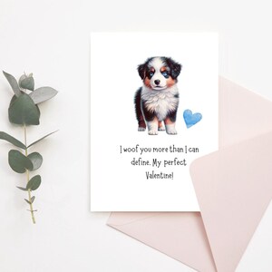 Bernese Mountain Dog Valentine's Day Card Blue Eyed – Printable Foldable Greeting Card | Ideal for Husband, Wife, Boyfriend, Girlfriend