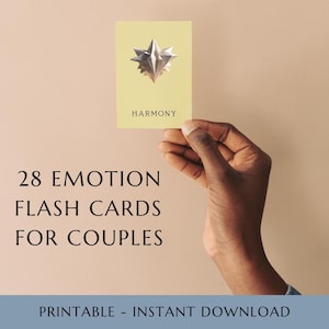 28 Adult Emotion Flash Cards for Couples for Better Relationship Communication | Interactive Game to Strengthen Connection