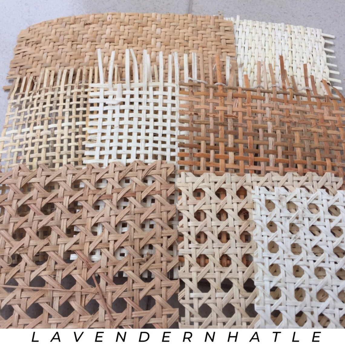 Sample Pack Natural Pre woven Rattan Cane webbing for Etsy