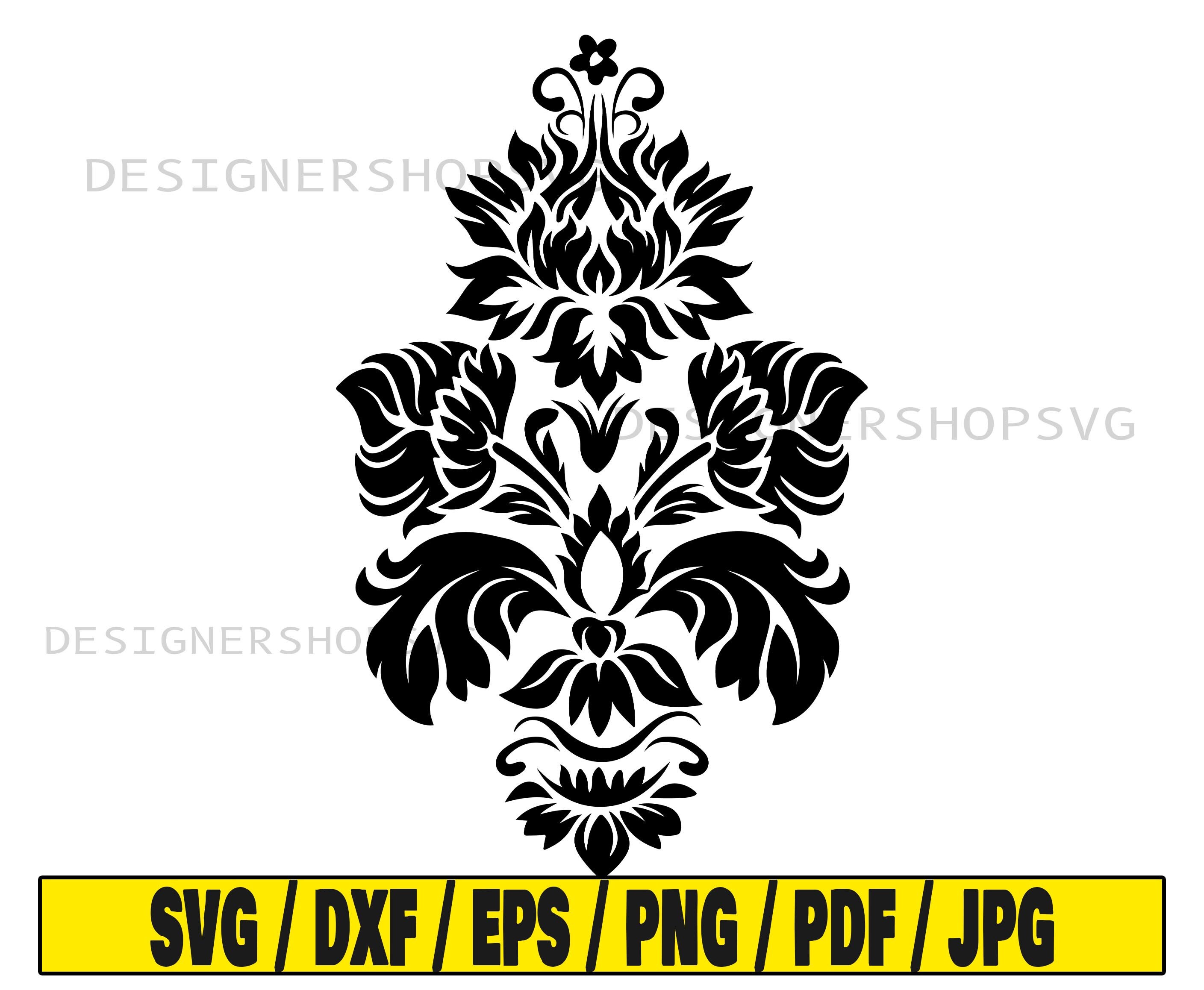 Floral damask svg damask svg cut file floral clipart svg Etsy