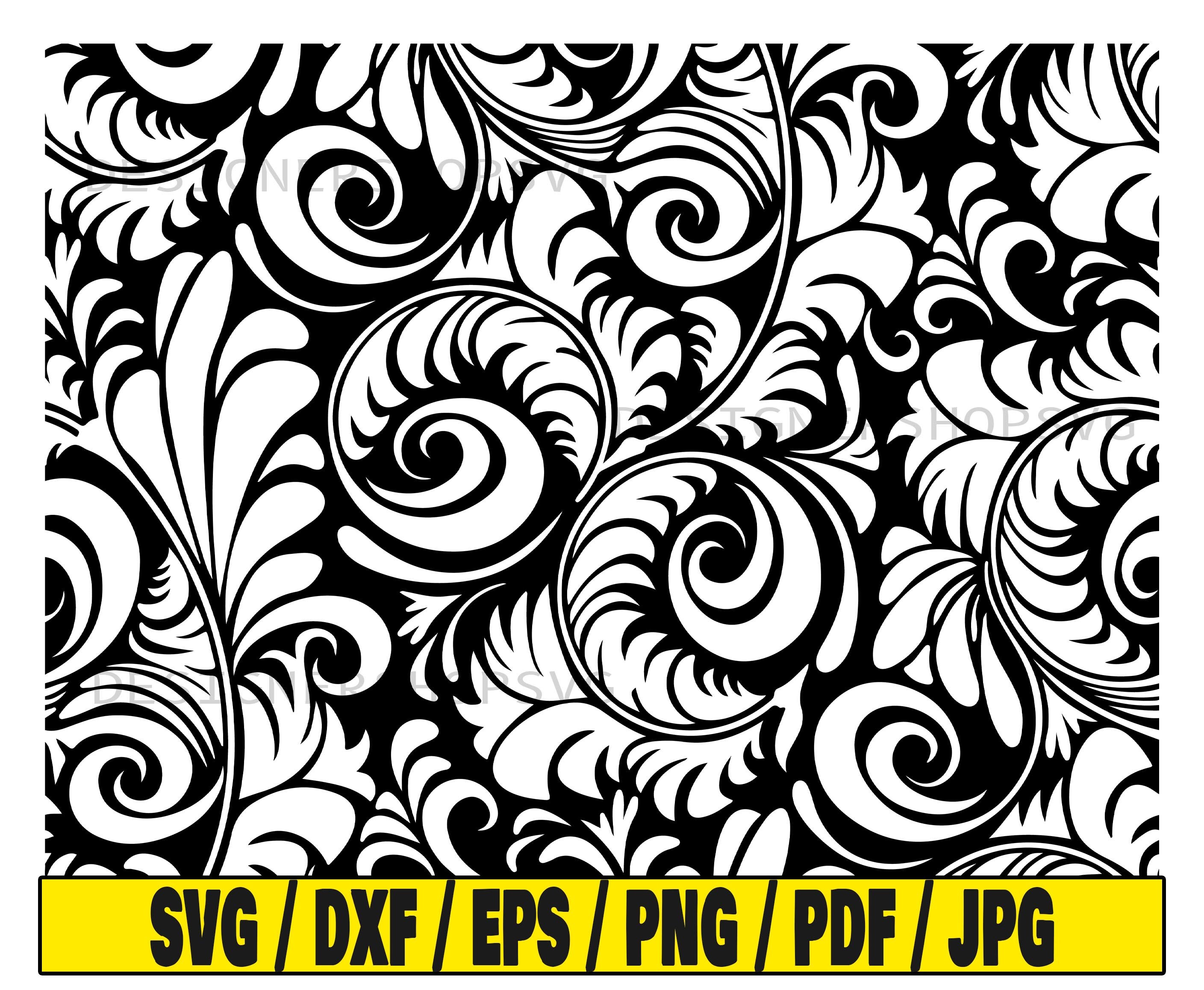 Floral damask svg damask svg cut file floral clipart svg Etsy