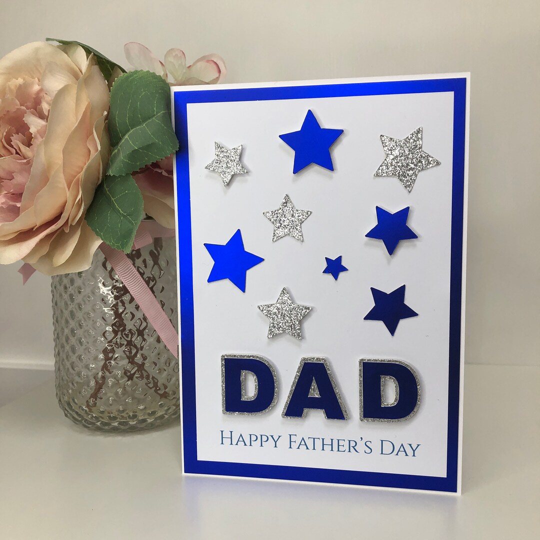 Happy Father's Day Card. Personalised, Handmade Father's Day dad Card