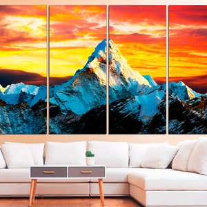 Mountain wall art gold mountain Nature art landscape wall art landscape painting