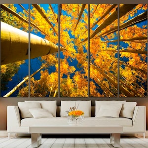 Aspen tree art, Birch wall art, Landscape wall art, Forest landscape, Extra Large wall art