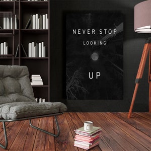 Never Stop Looking UP Entrepreneur Motivational Office Decor Modern Art Canvas Print Sign