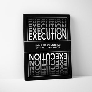 Motivational poster - Noun EXECUTION Definition - Office Decor Modern Entrepreneur Art Canvas Print Sign