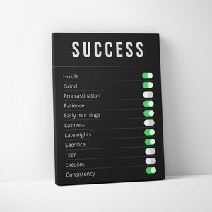 Success ALARM Clock Entrepreneur Hustle Call Motivational Office Decor Modern Art Canvas Print Sign