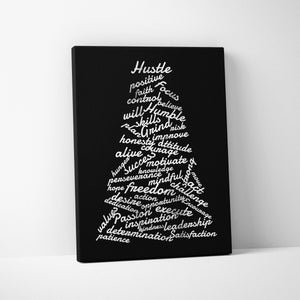 Pyramid of Success Entrepreneur Motivational Office Decor Modern Art Canvas Print Sign